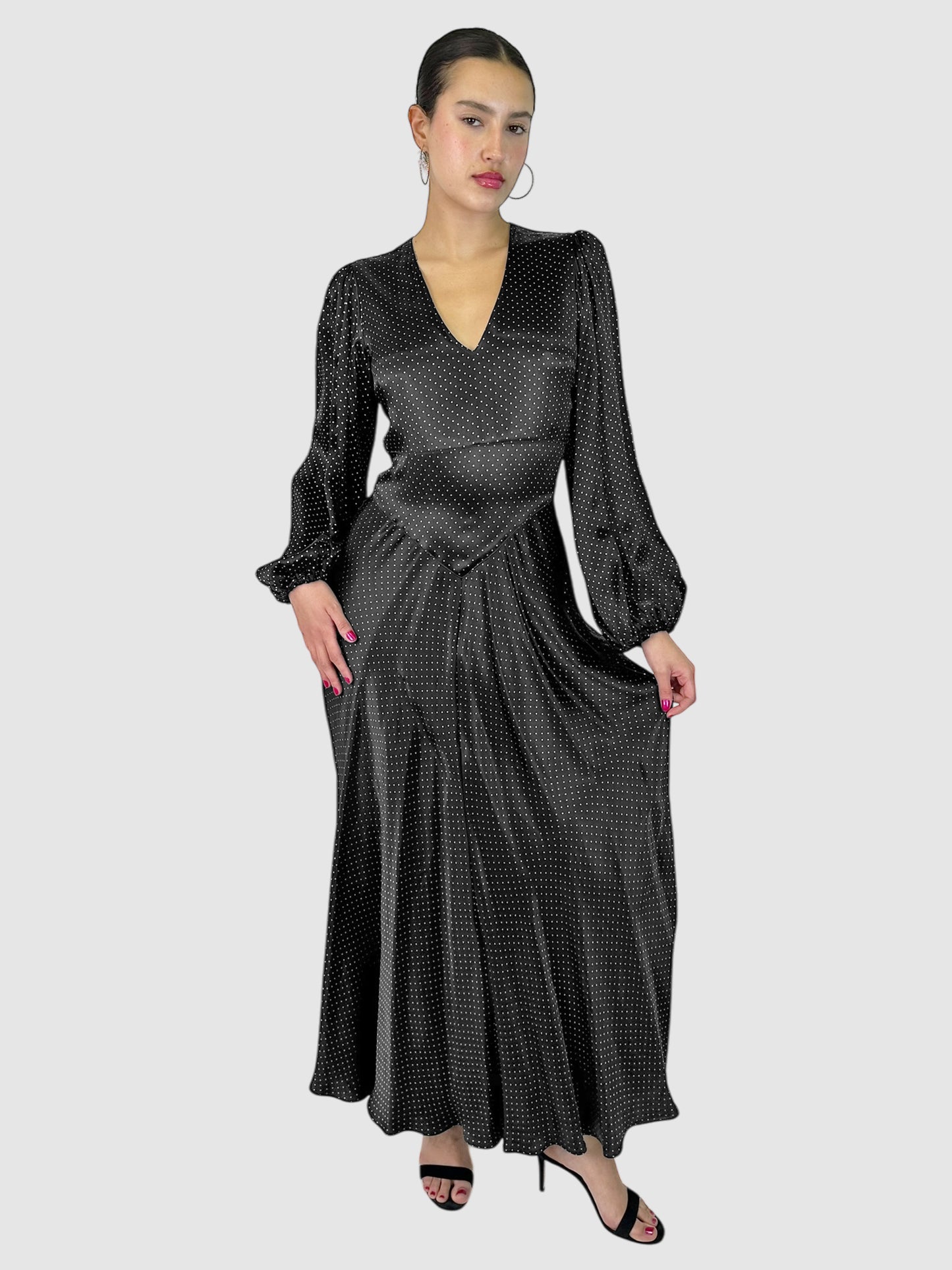 Polka Dotted Cameron Maxi Dress - Size 36