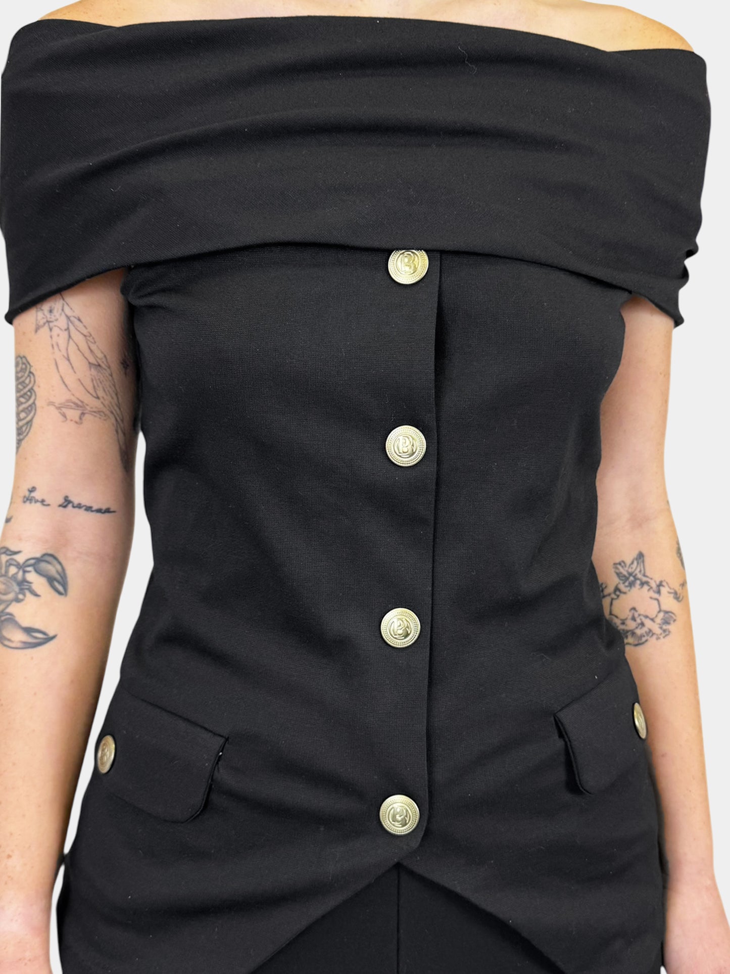 Button Embellished 2-Piece Set - Size 38