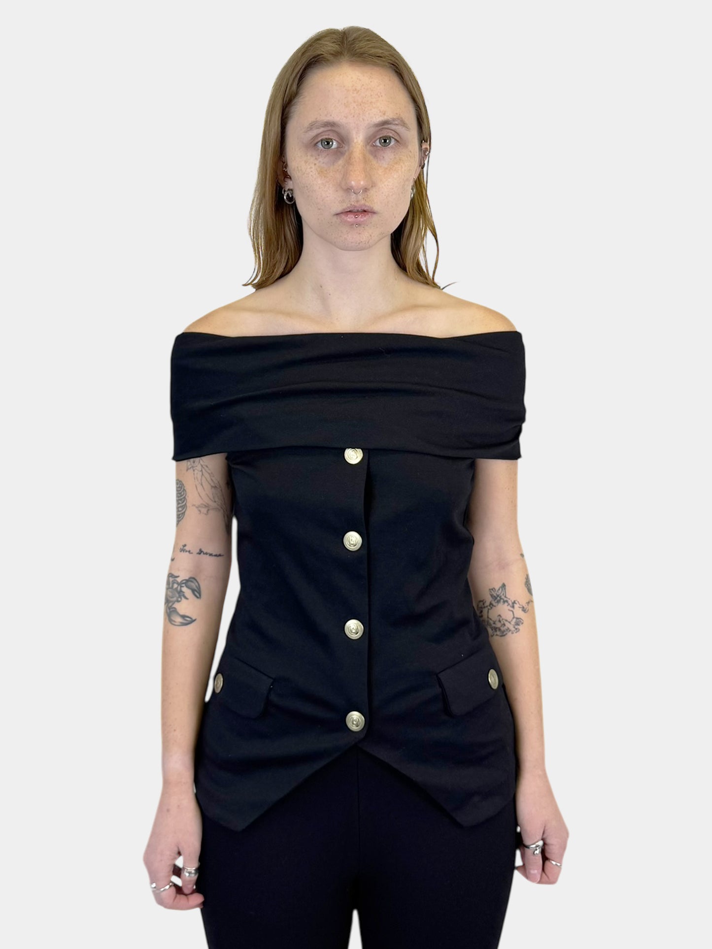 Button Embellished 2-Piece Set - Size 38
