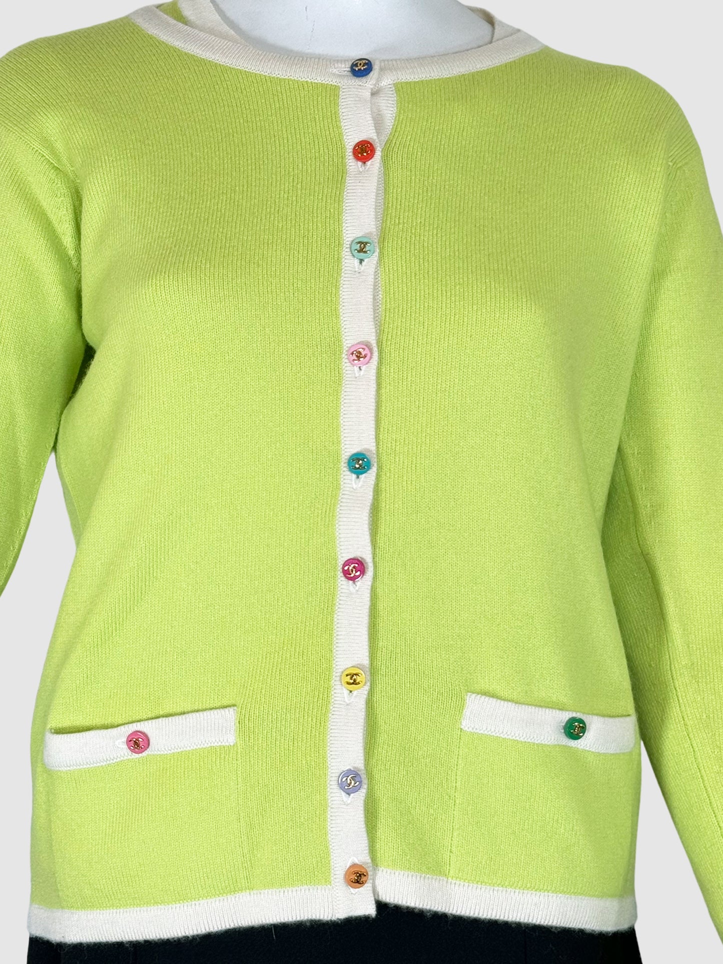 Chanel Cashmere Shirt and Cardigan 2-Piece Set - Size 42