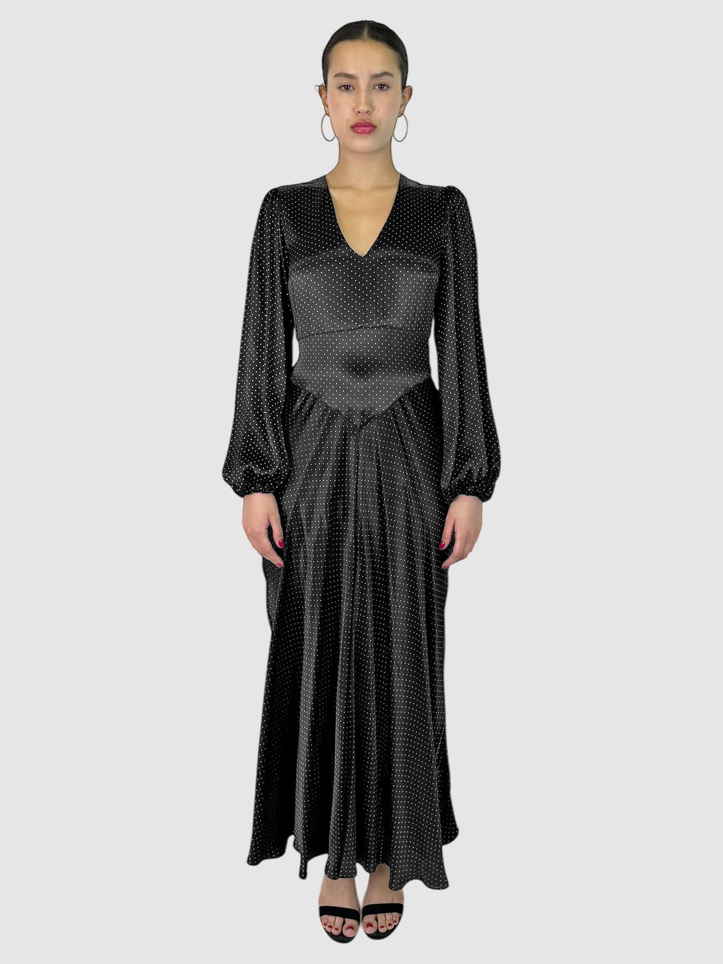 Polka Dotted Cameron Maxi Dress - Size 36
