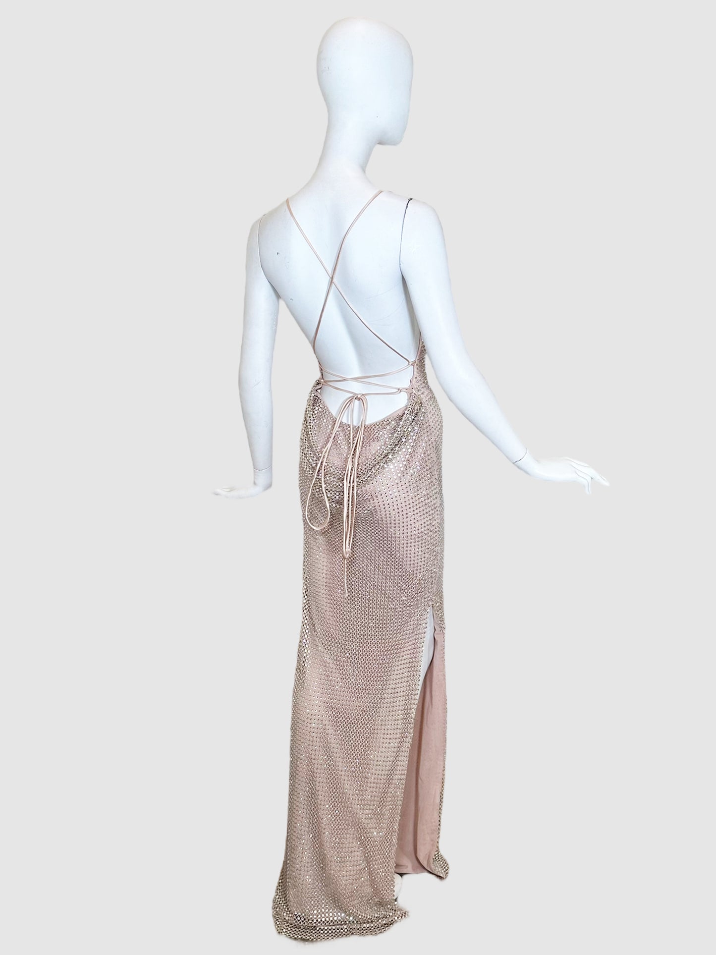 Spaghetti Strap Mesh Gown - Size 2