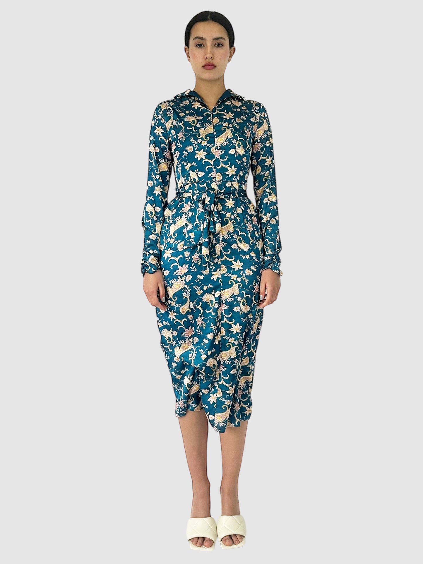 Patterned Midi Dress - Size 4