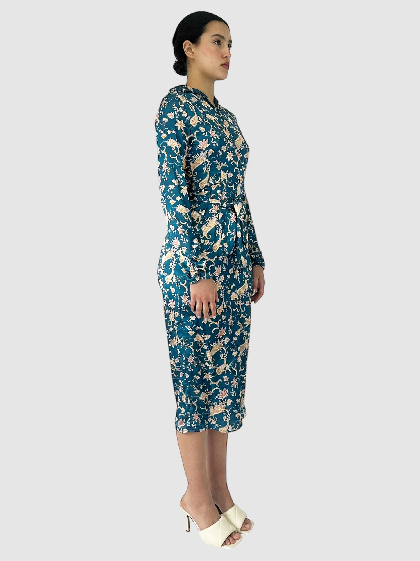 Patterned Midi Dress - Size 4