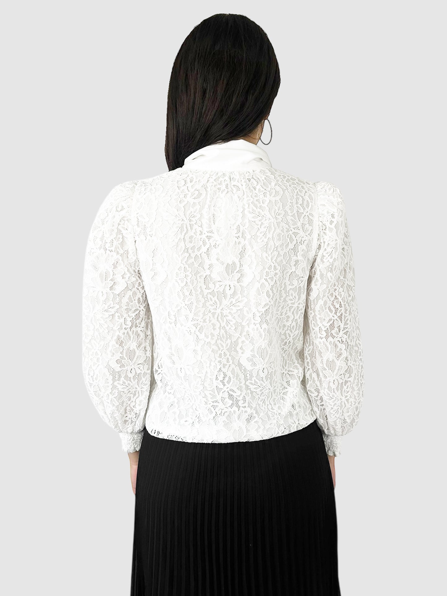 Brently Lace Tie Neck Top - Size S