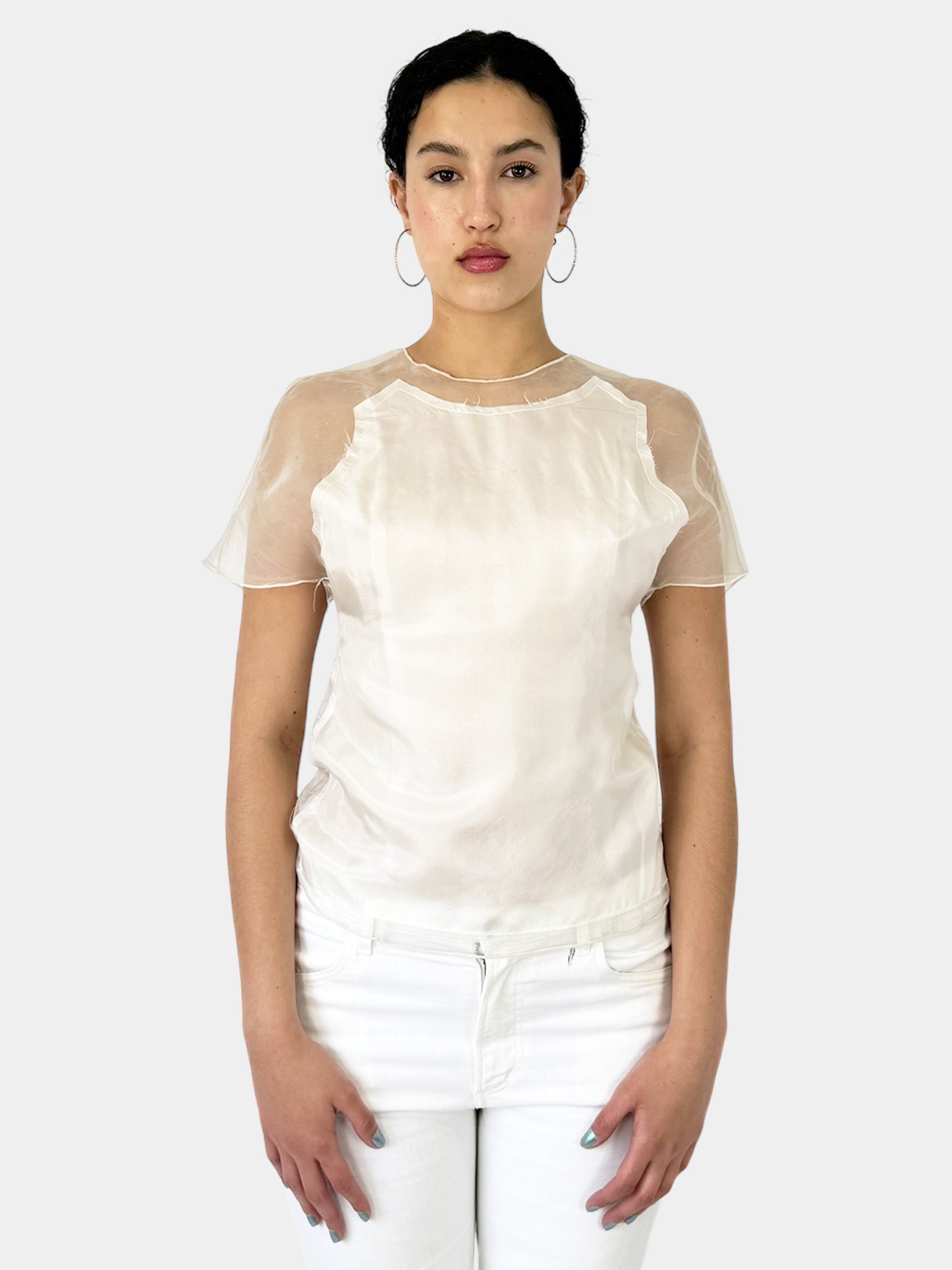 Silk Sheer Mesh Top - Size S