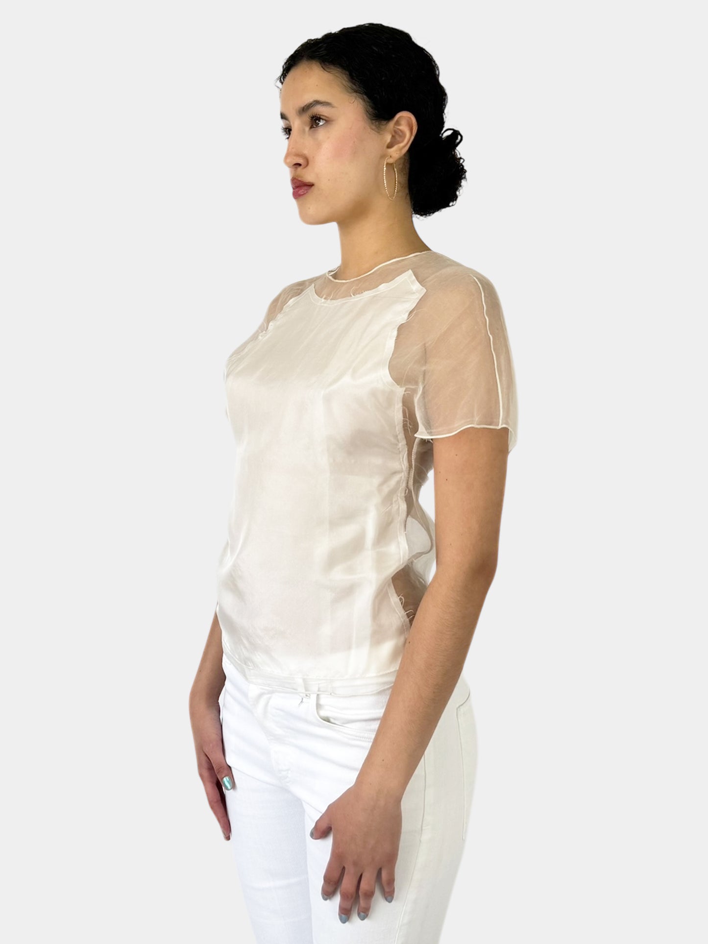 Silk Sheer Mesh Top - Size S
