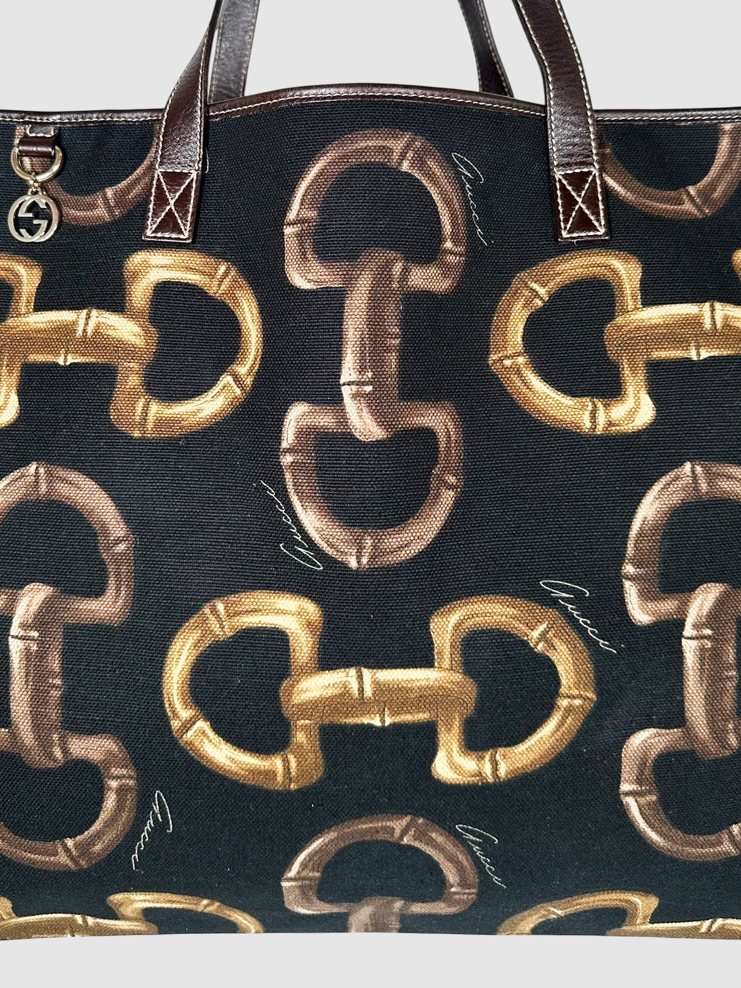 Horsebit Print Tote