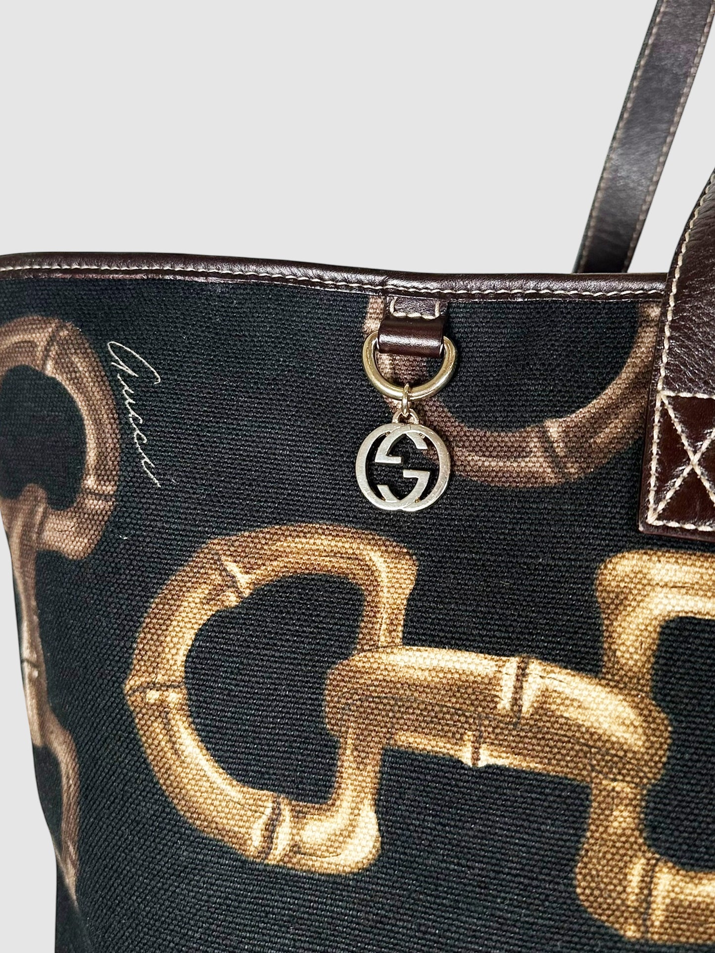 Horsebit Print Tote
