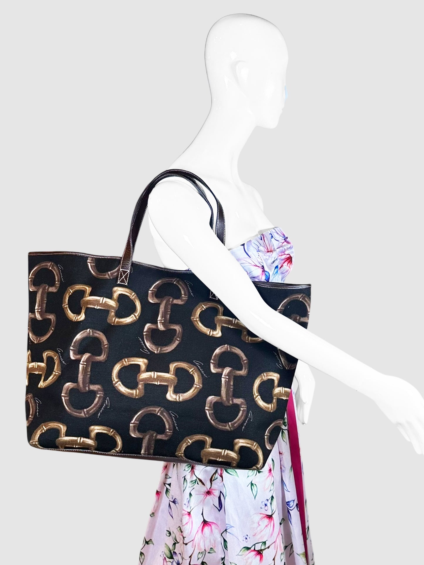 Horsebit Print Tote