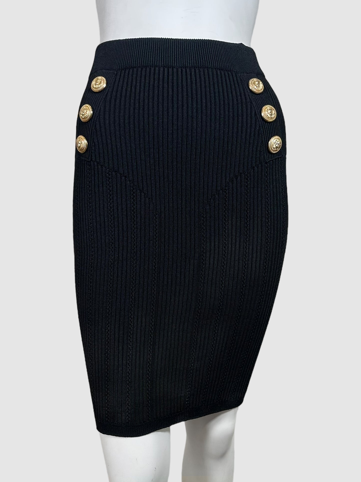 Knit Ribbed Mini Skirt - Size 36