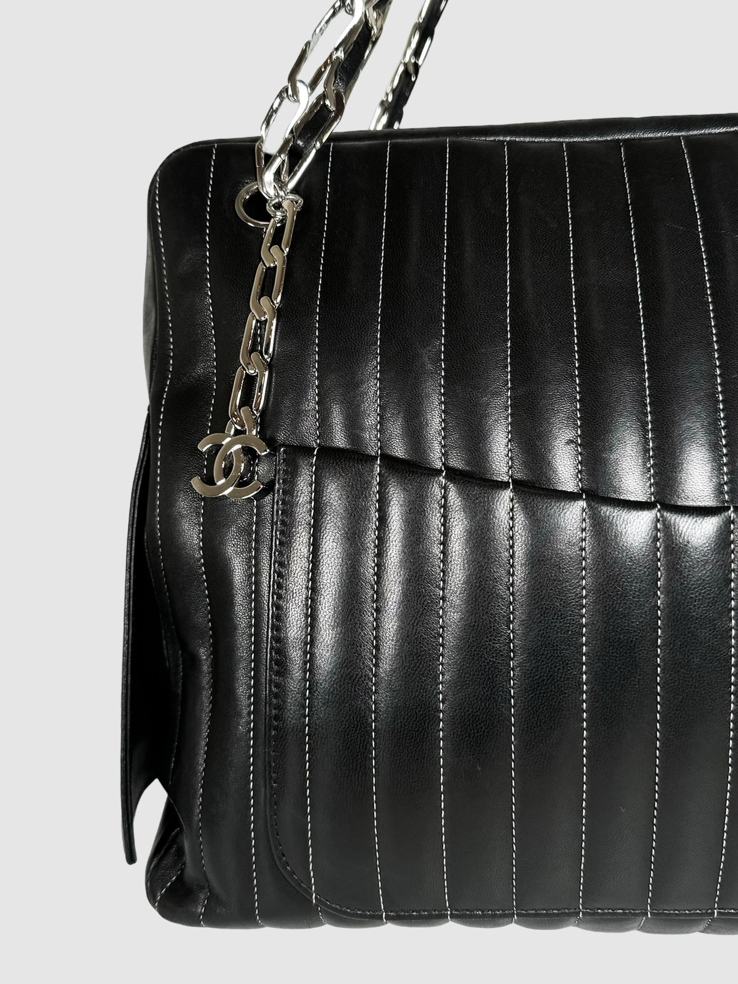 2005-2006 Mademoiselle Ligne Vertical Quilted Leather Shoulder Bag