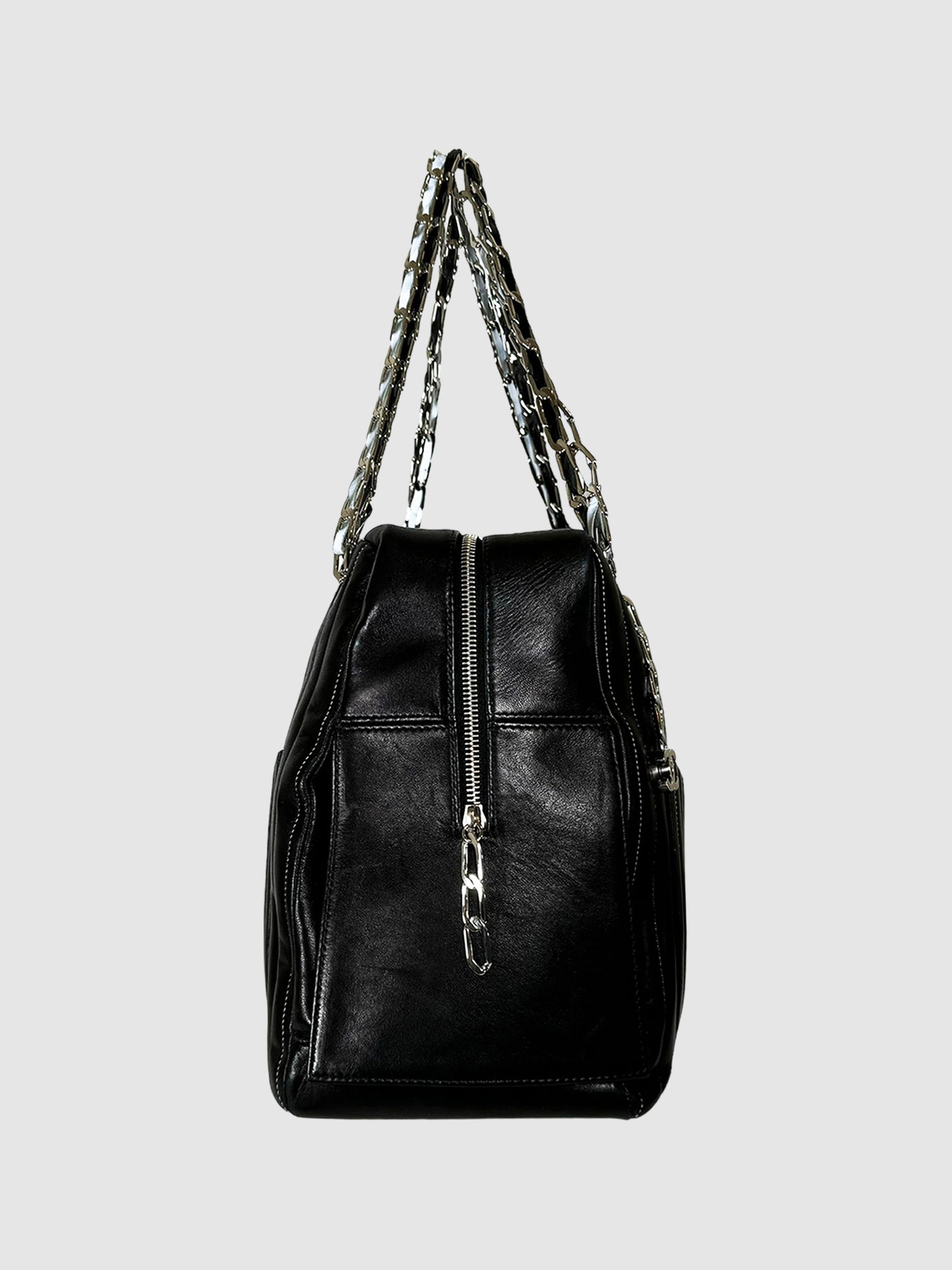 2005-2006 Mademoiselle Ligne Vertical Quilted Leather Shoulder Bag