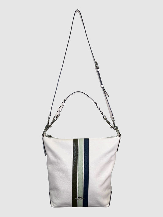 Leather Striped Satchel