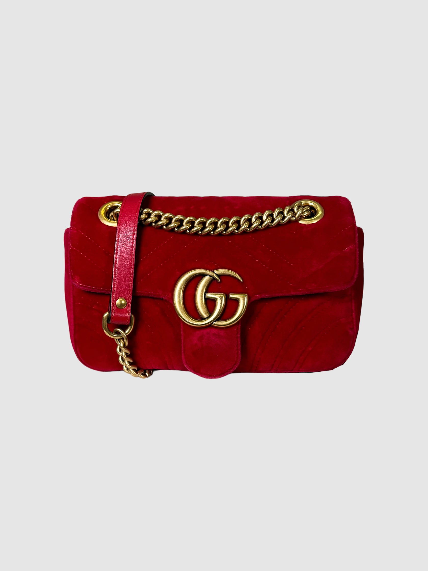 Gucci velvet bag red online