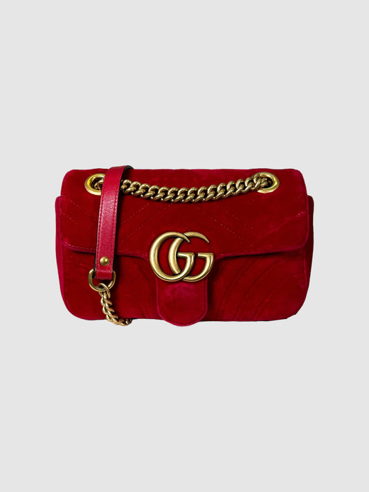 Velvet Matelasse GG Marmont Bag