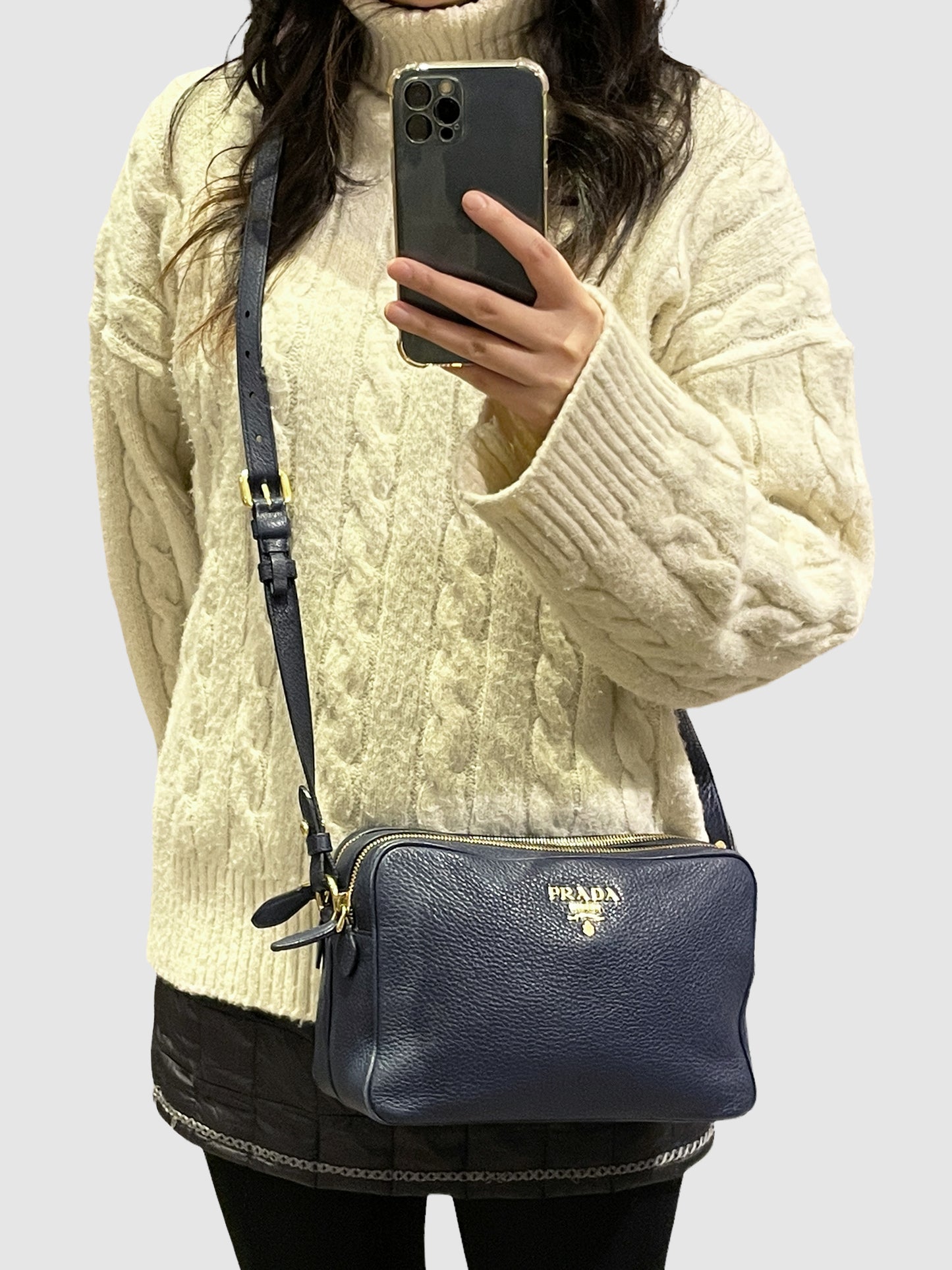Vitello Daino Double Zip Camera Bag