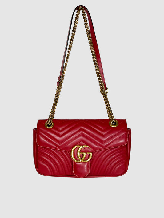 Gucci Leather Matelasse GG Marmont Bag