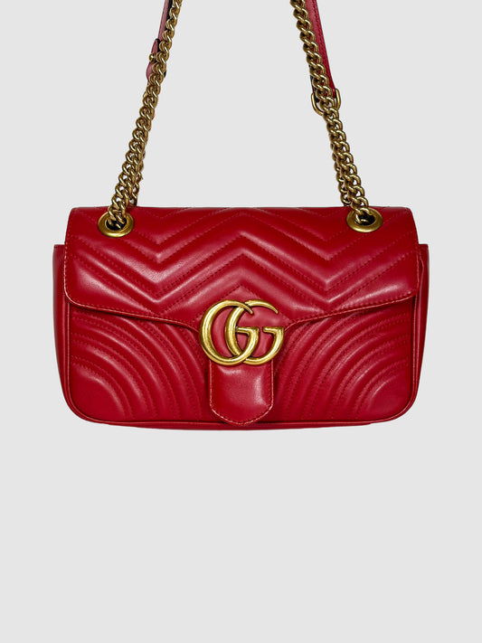 Gucci Leather Matelasse GG Marmont Bag