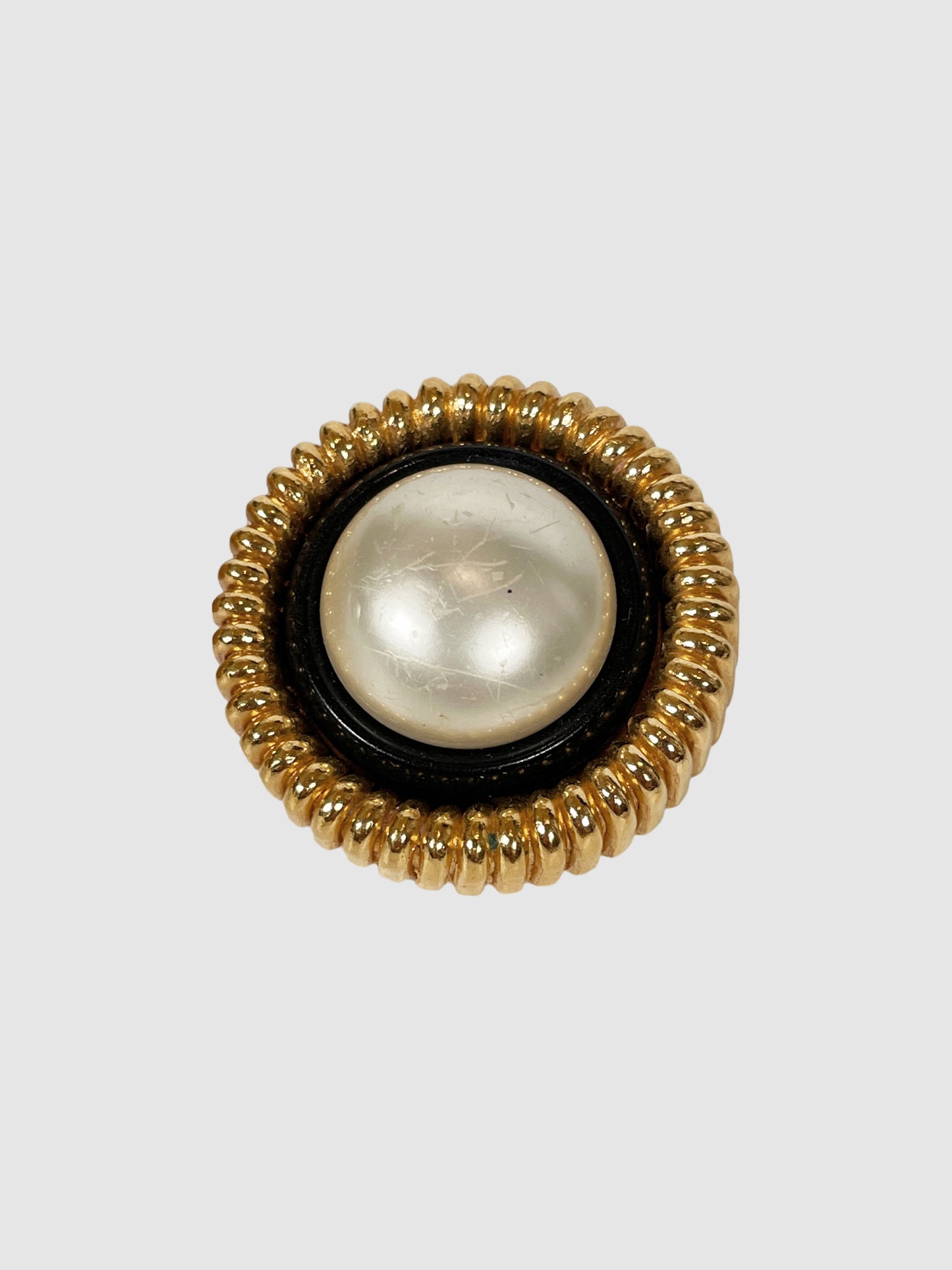 Round Faux Pearl Clip-On Earrings