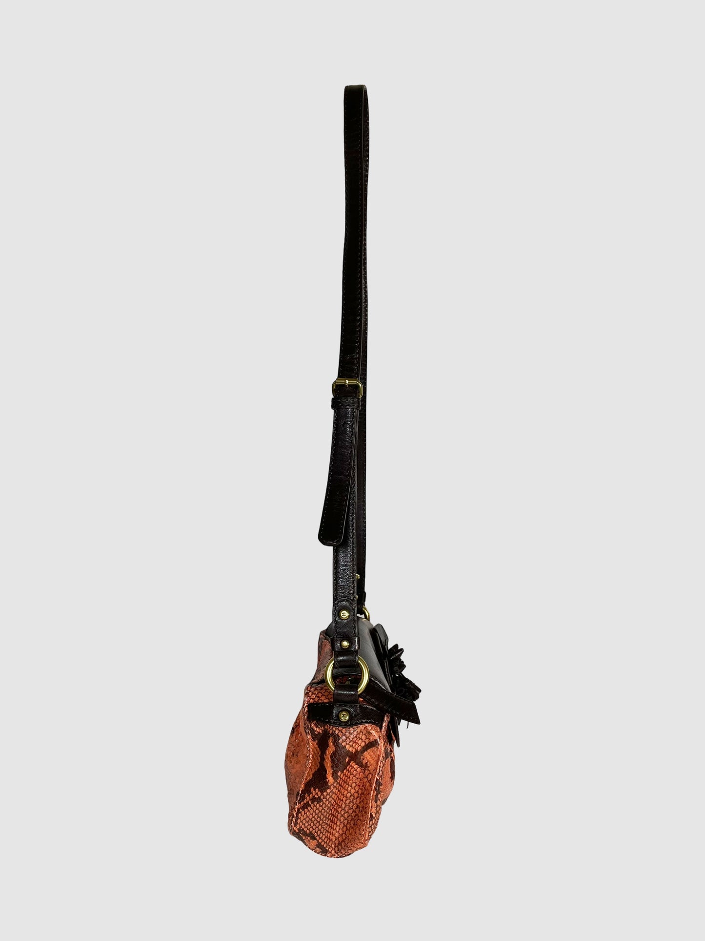 Just Cavalli Leather Embossed Cross Body Bag
