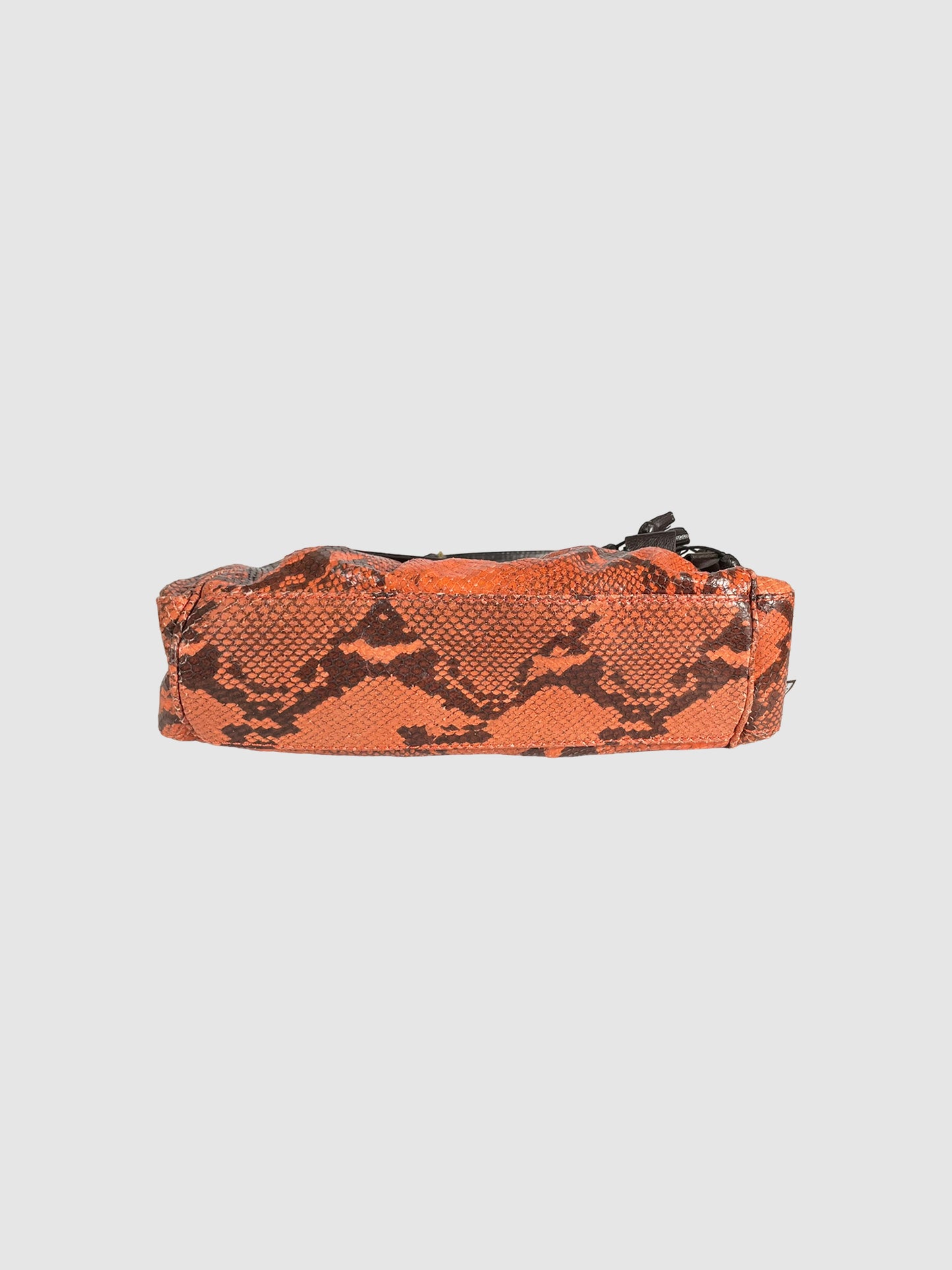 Just Cavalli Leather Embossed Cross Body Bag