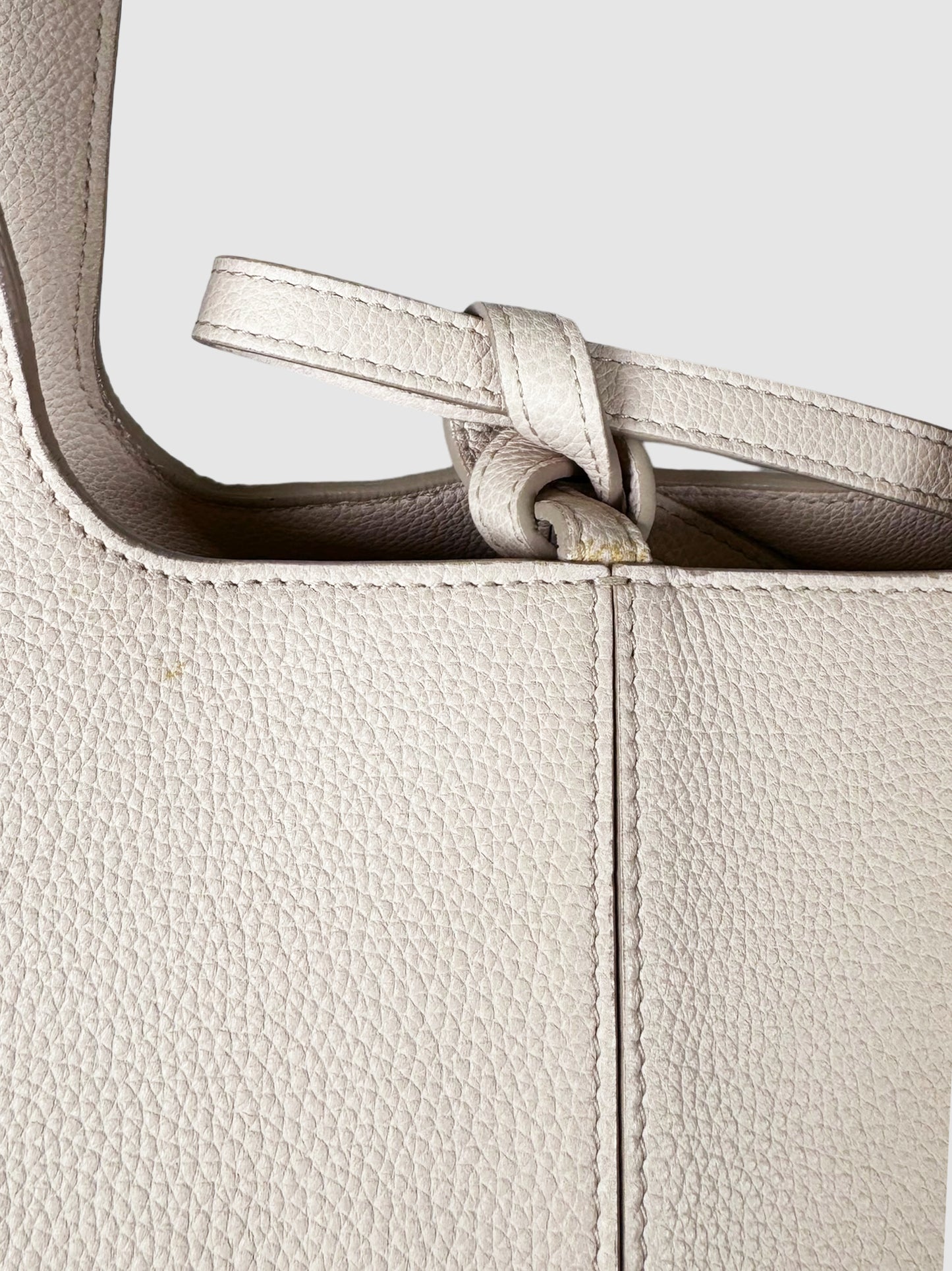 Tri-Fold Leather Shoulder Tote Bag