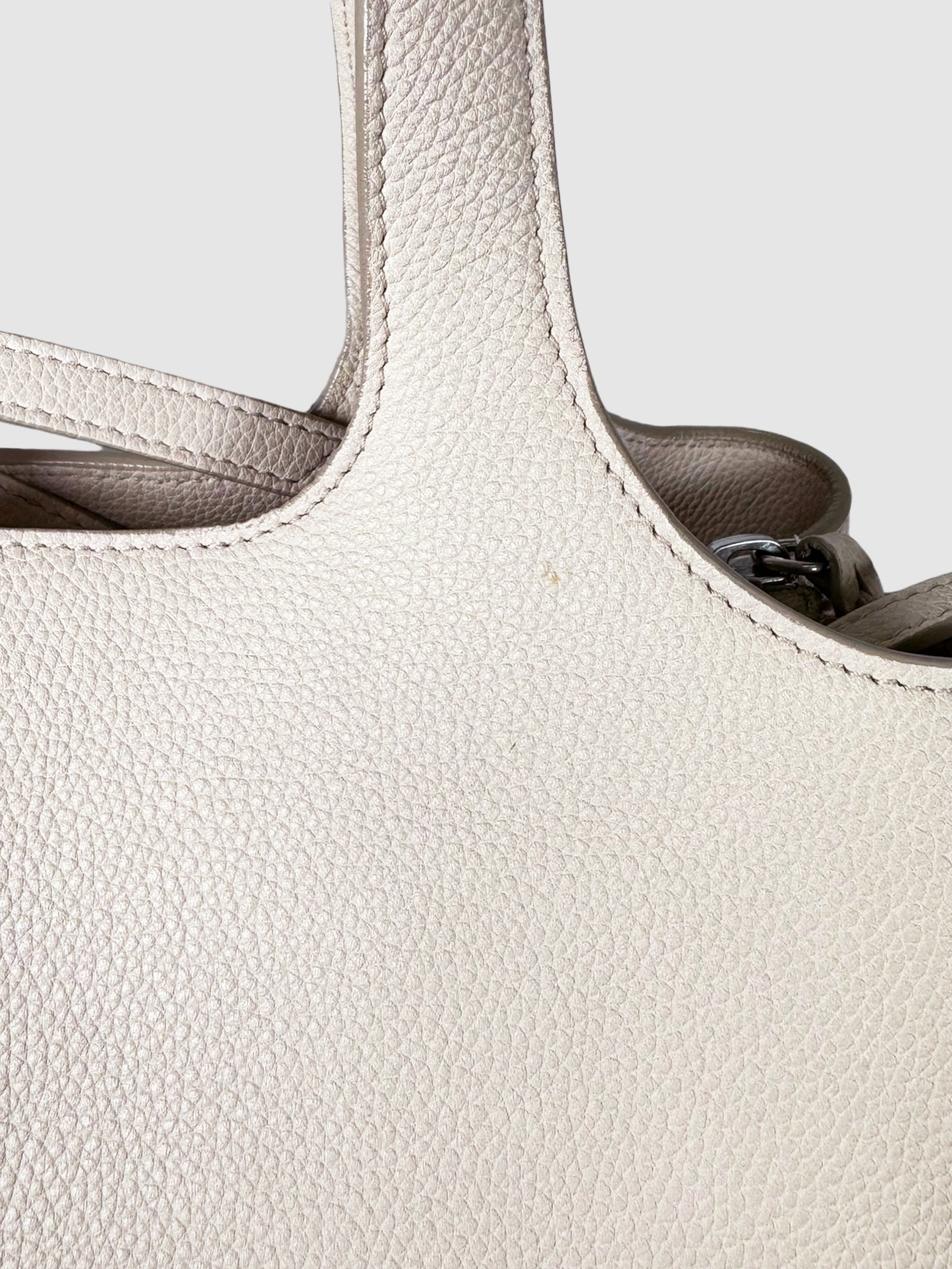 Tri-Fold Leather Shoulder Tote Bag