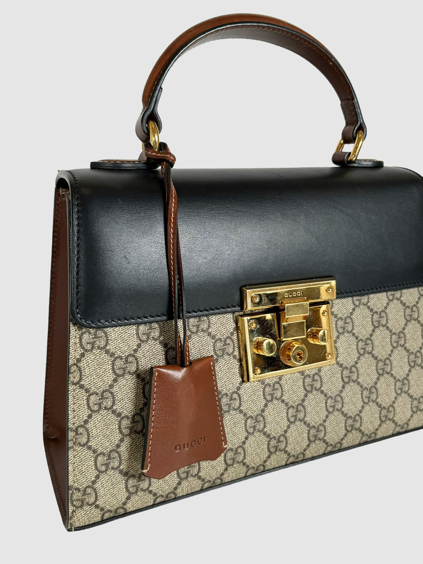 GG Supreme Medium Padlock Top Handle Bag
