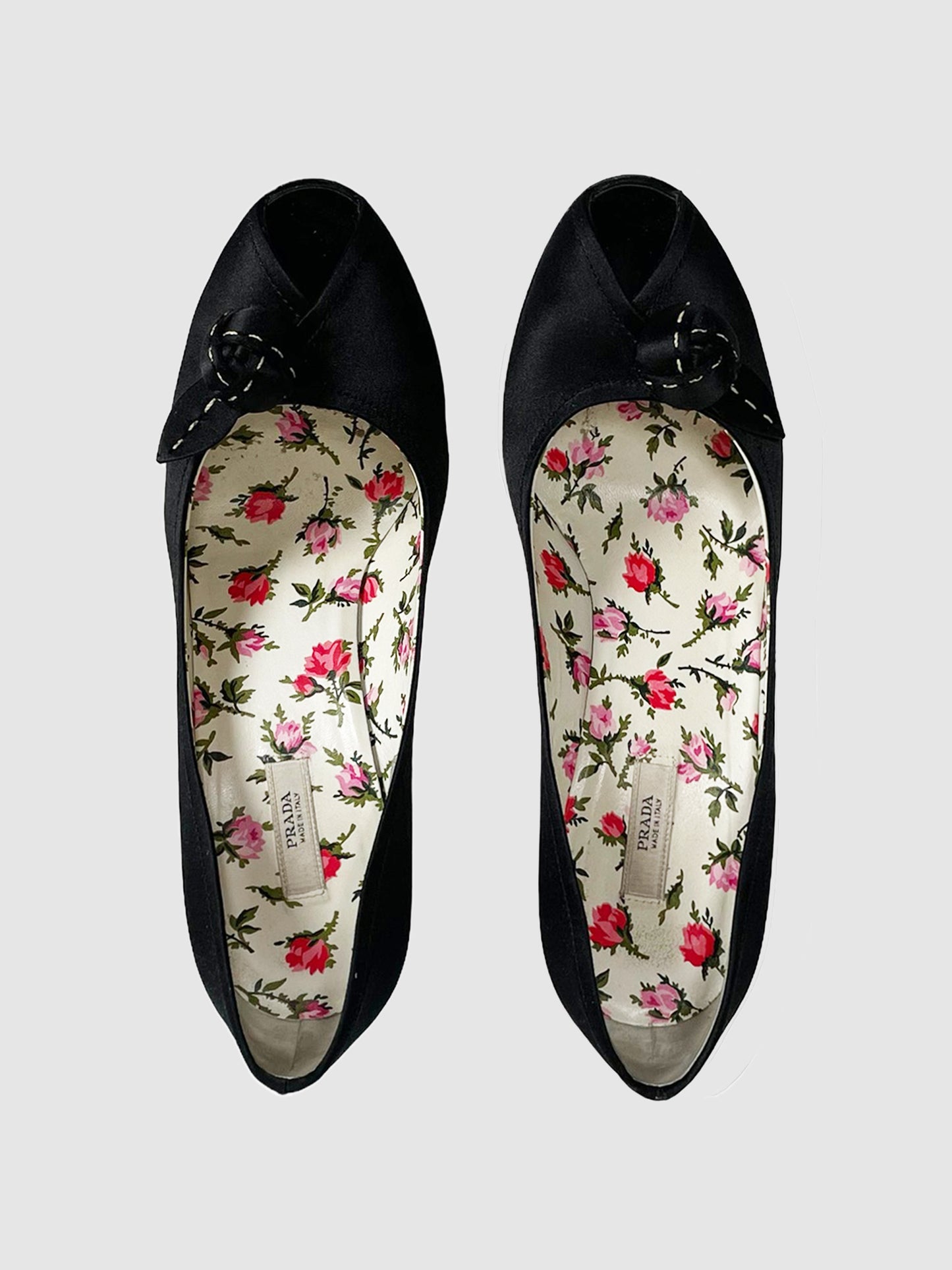 Satin Peep Toe Pumps - Size 38