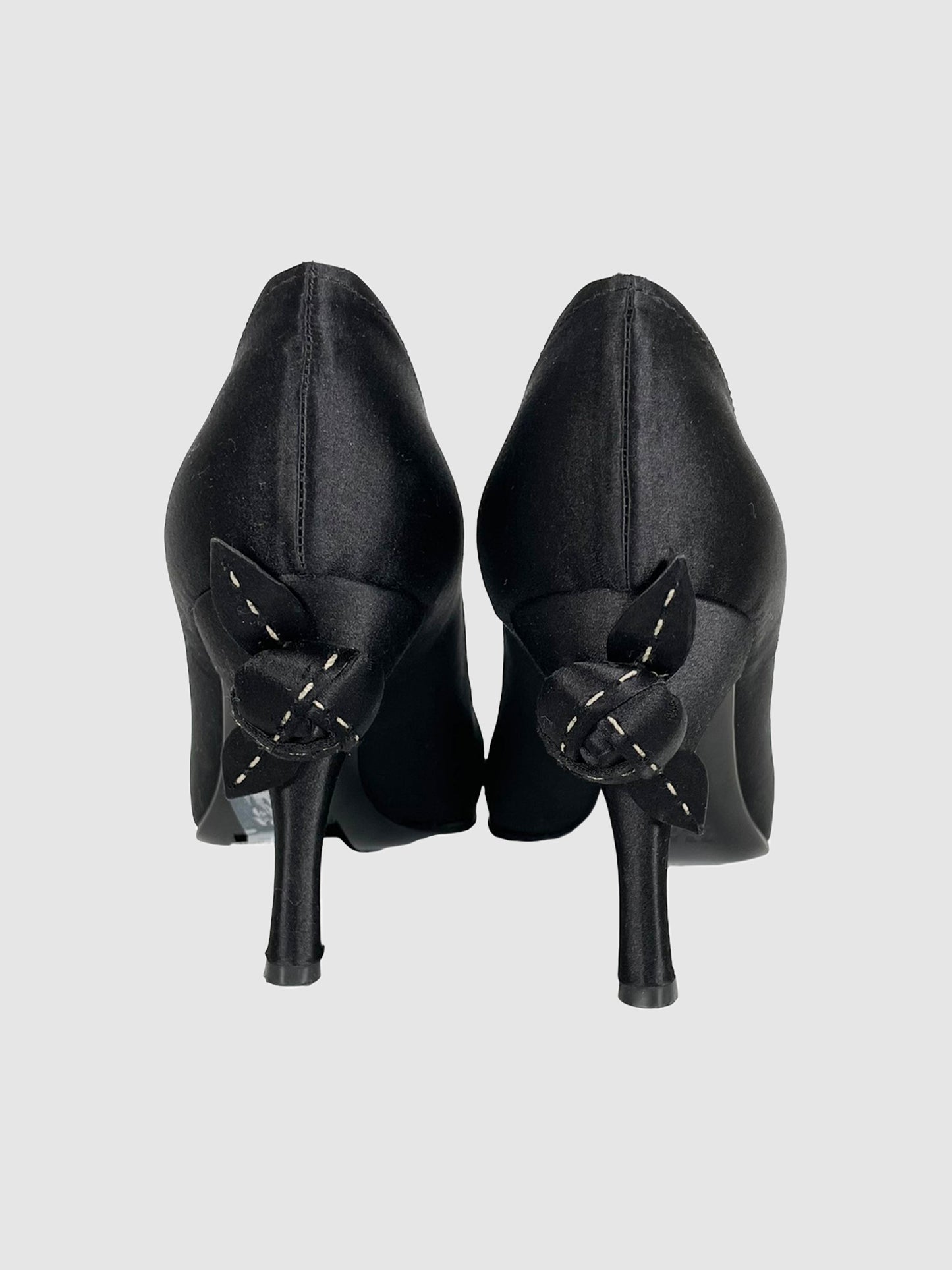 Satin Peep Toe Pumps - Size 38