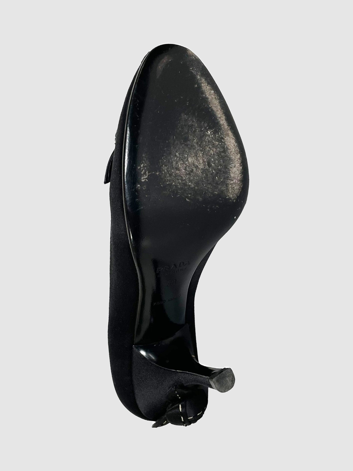 Satin Peep Toe Pumps - Size 38