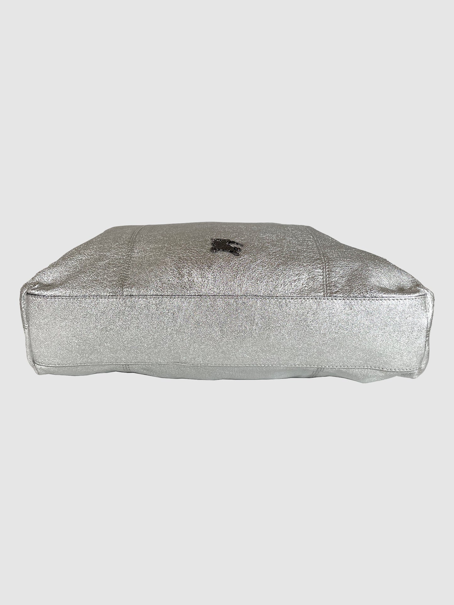 Metallic Leather Tote Bag