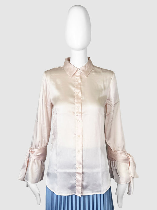 Satin Button-Up Top - Size S