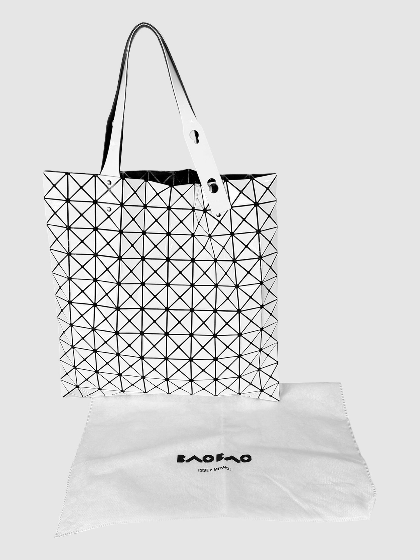 Issey Miyake Bao Bao White PVC Prism Tote Bag Luxury Designer Resale Consignment Toronto Canada Secondhand