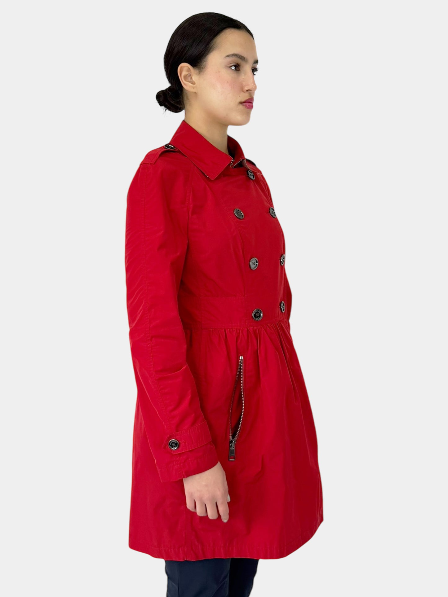 Double-Breasted Trench Coat - Size 10