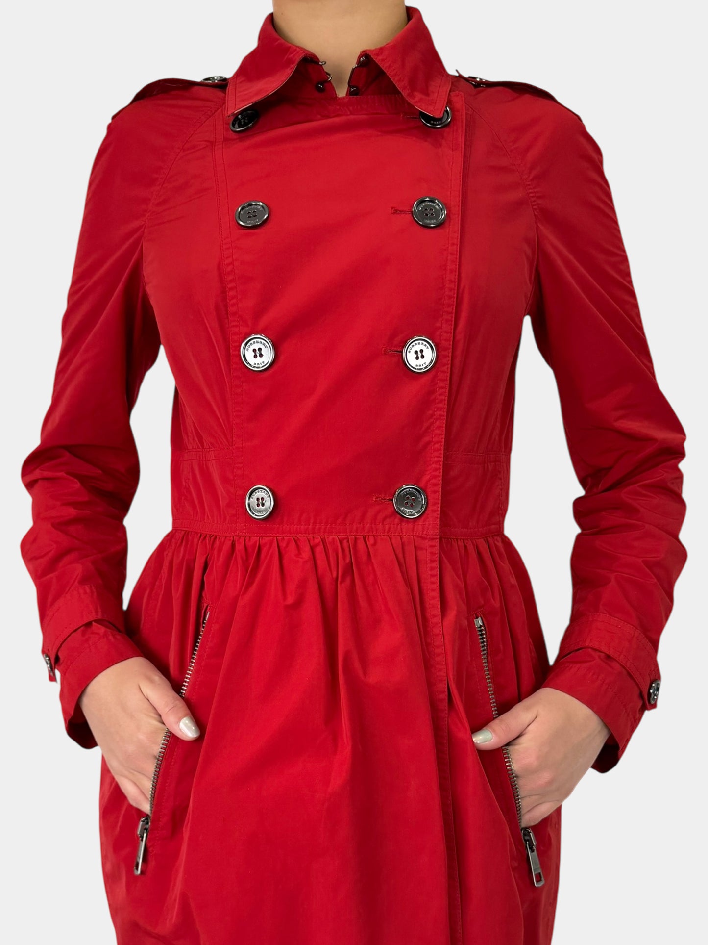 Double-Breasted Trench Coat - Size 10