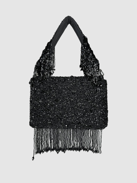Bead Embellished Tassel Handbag