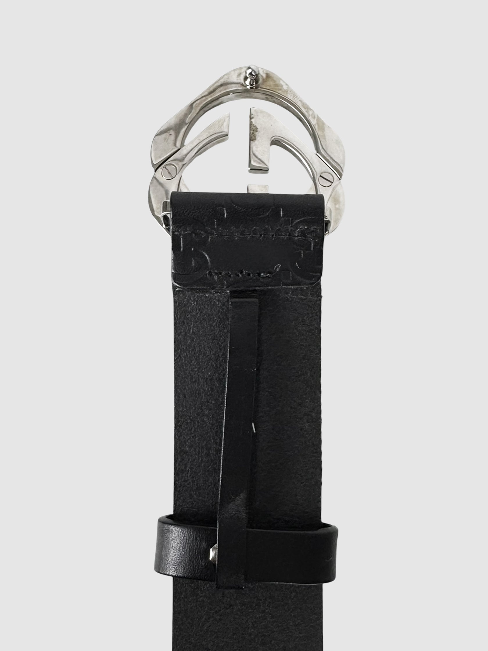 Square G Leather Belt