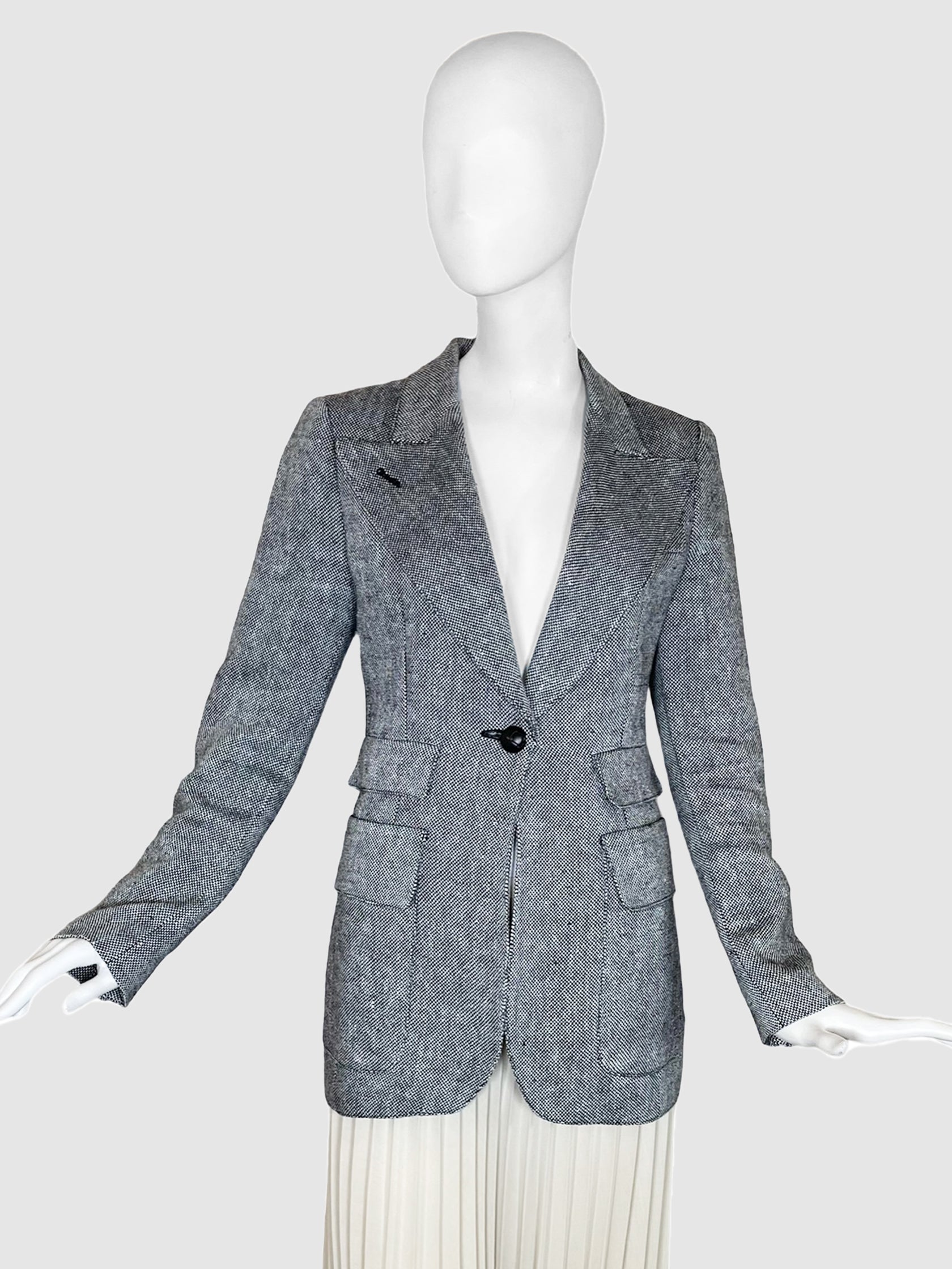 Smythe Double Pocket Linen Blazer - Size 6