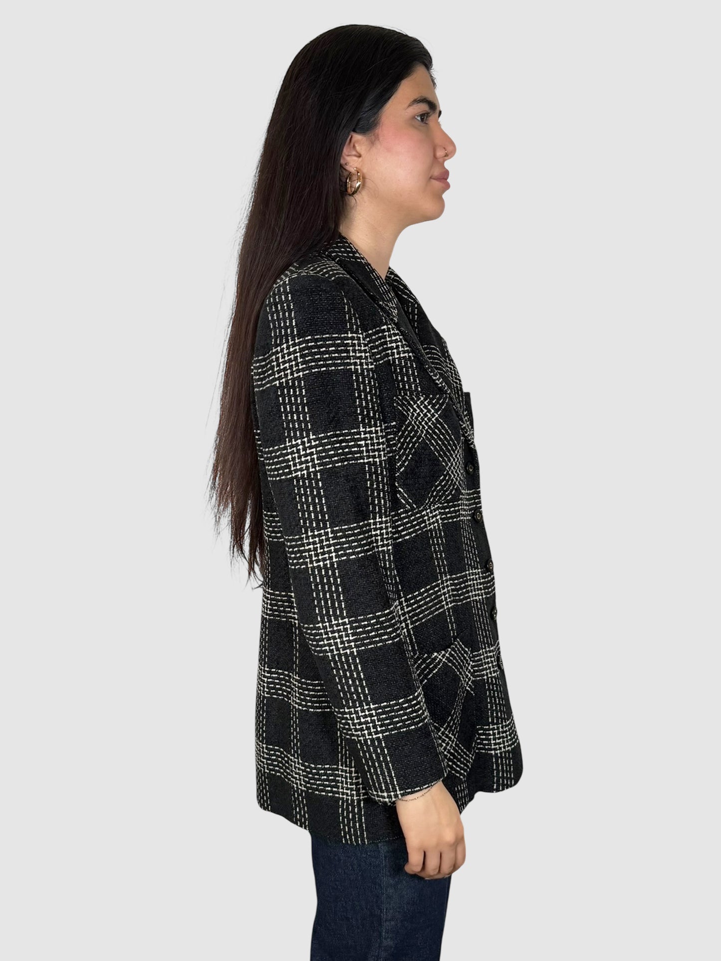 Check Print Blazer
