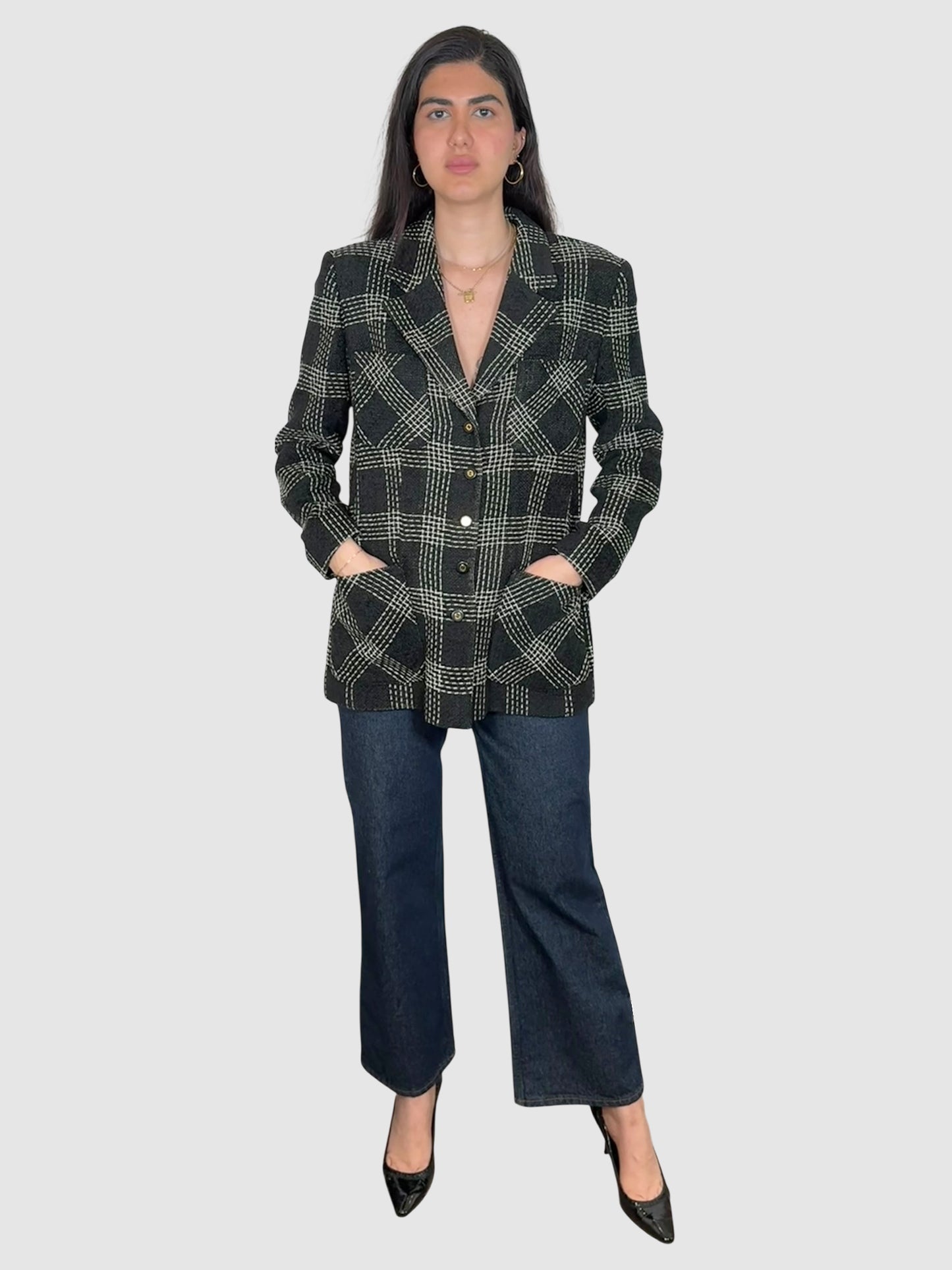 Check Print Blazer