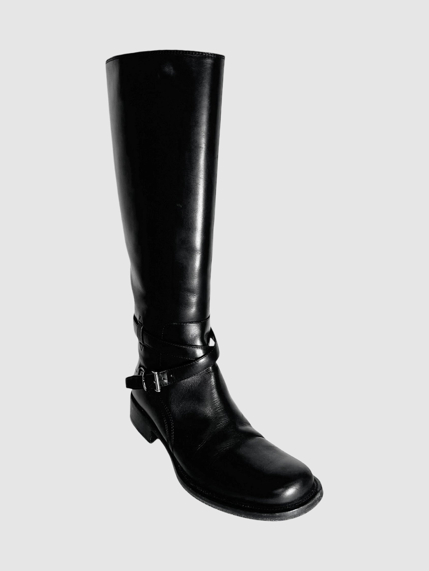 Prada Leather Riding Boots Size 36.5 Second Nature Boutique