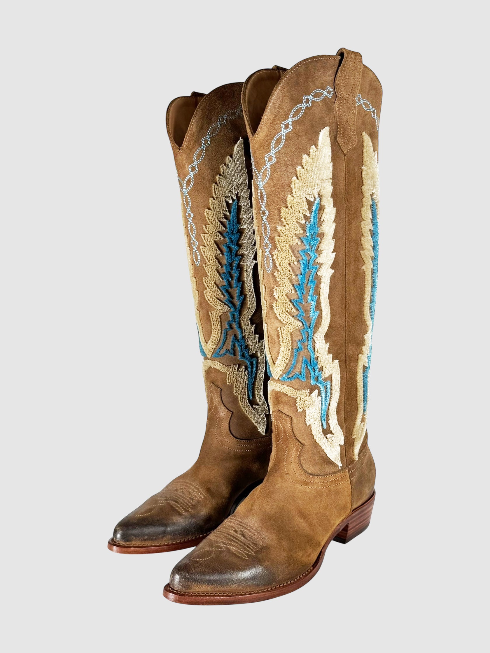 Suede Cowboy Boots