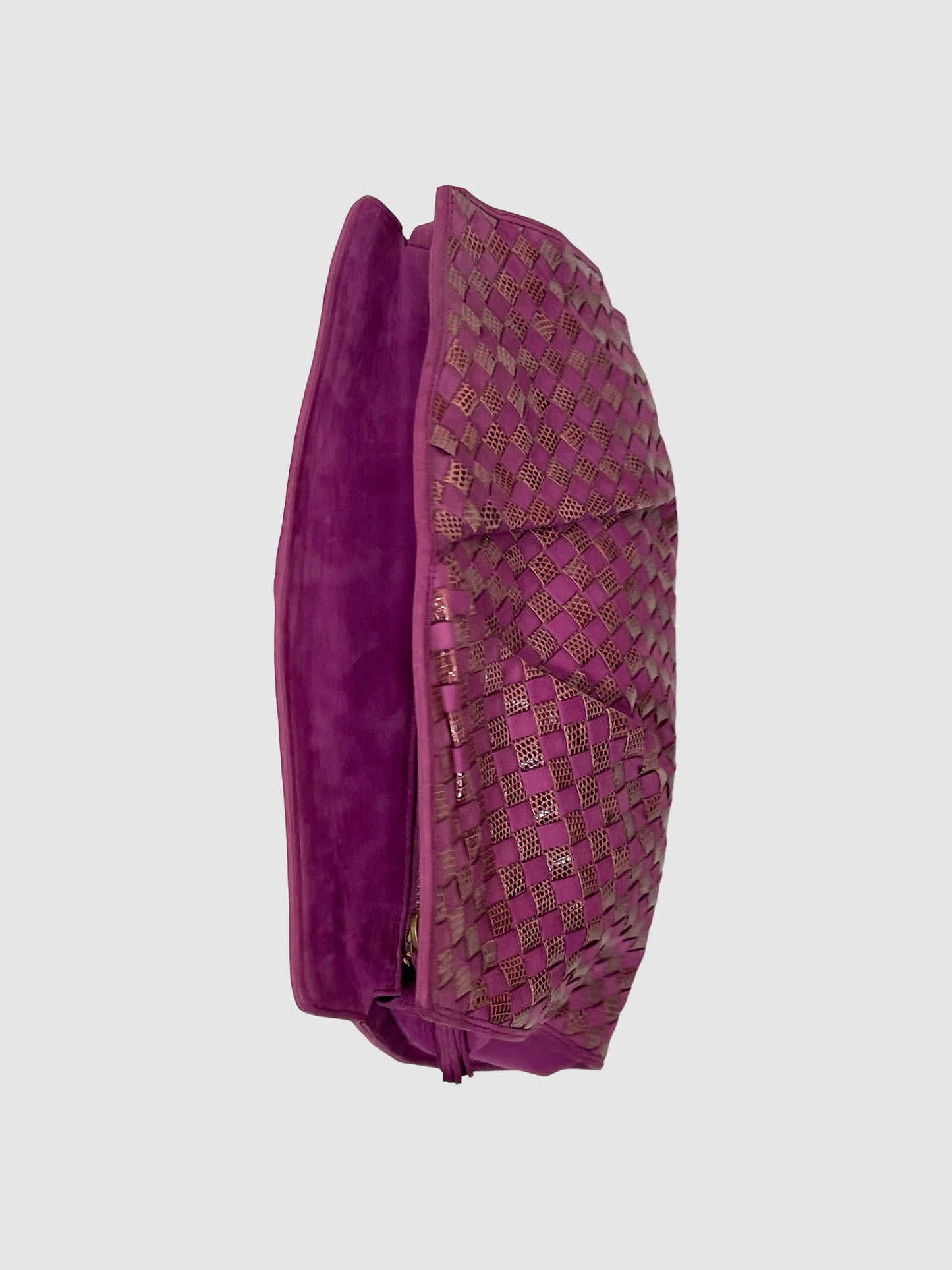 Intrecciato Woven Leather Clutch