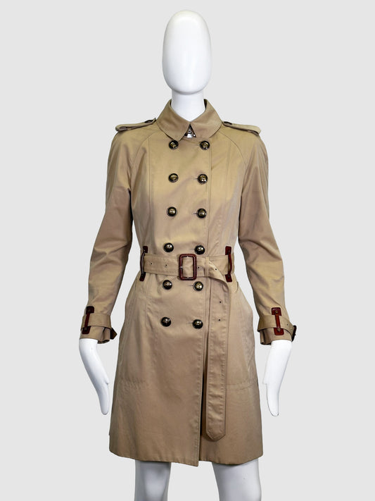 Belted Mid-Length Trench Coat - Size 6