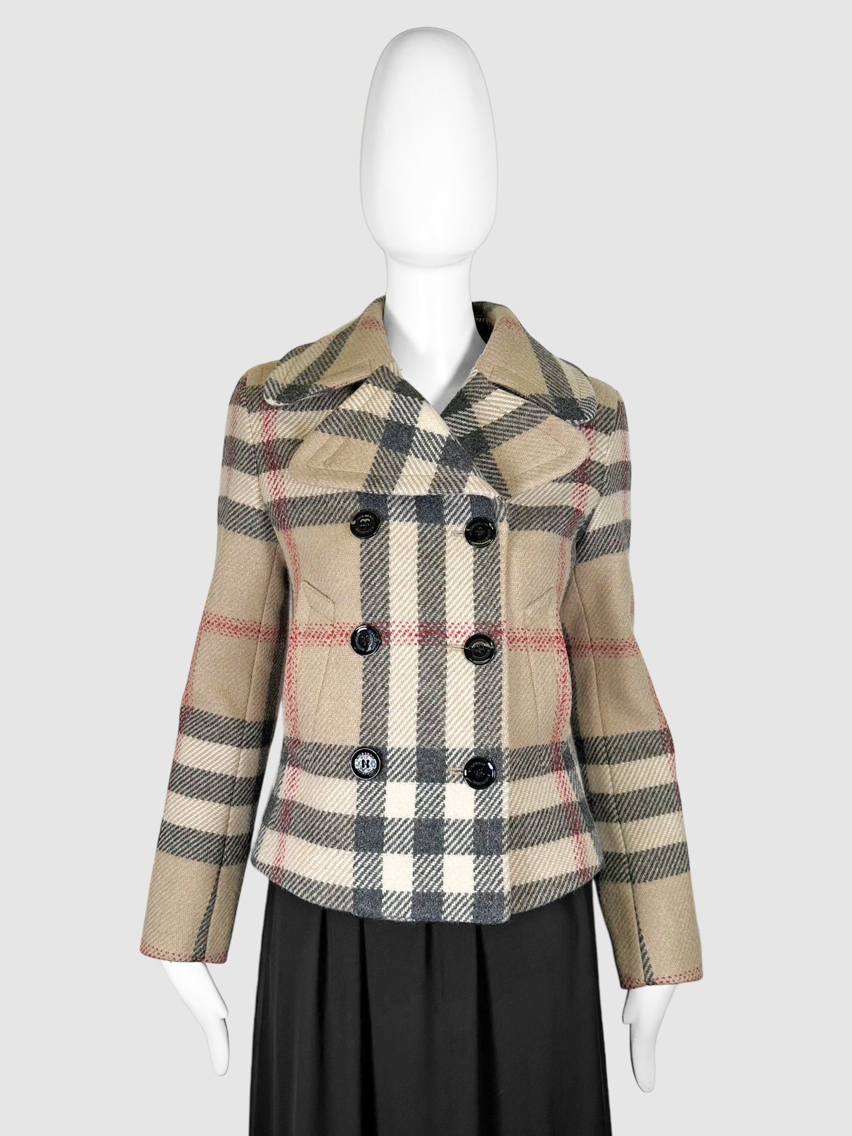 Burberry nova check wool coat online