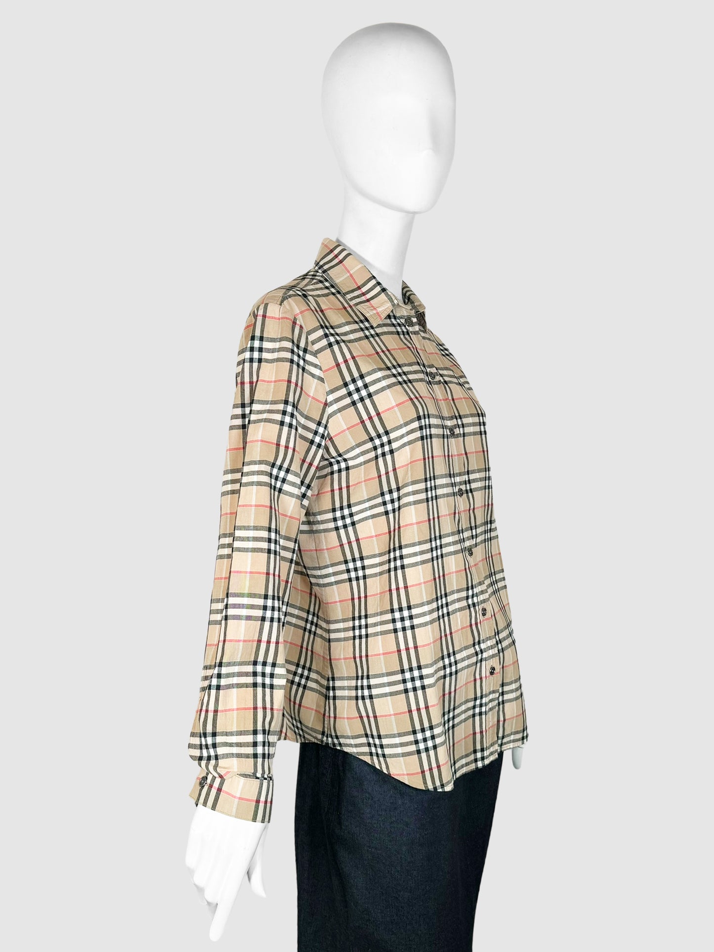 House Check Button-Up Top - Size L