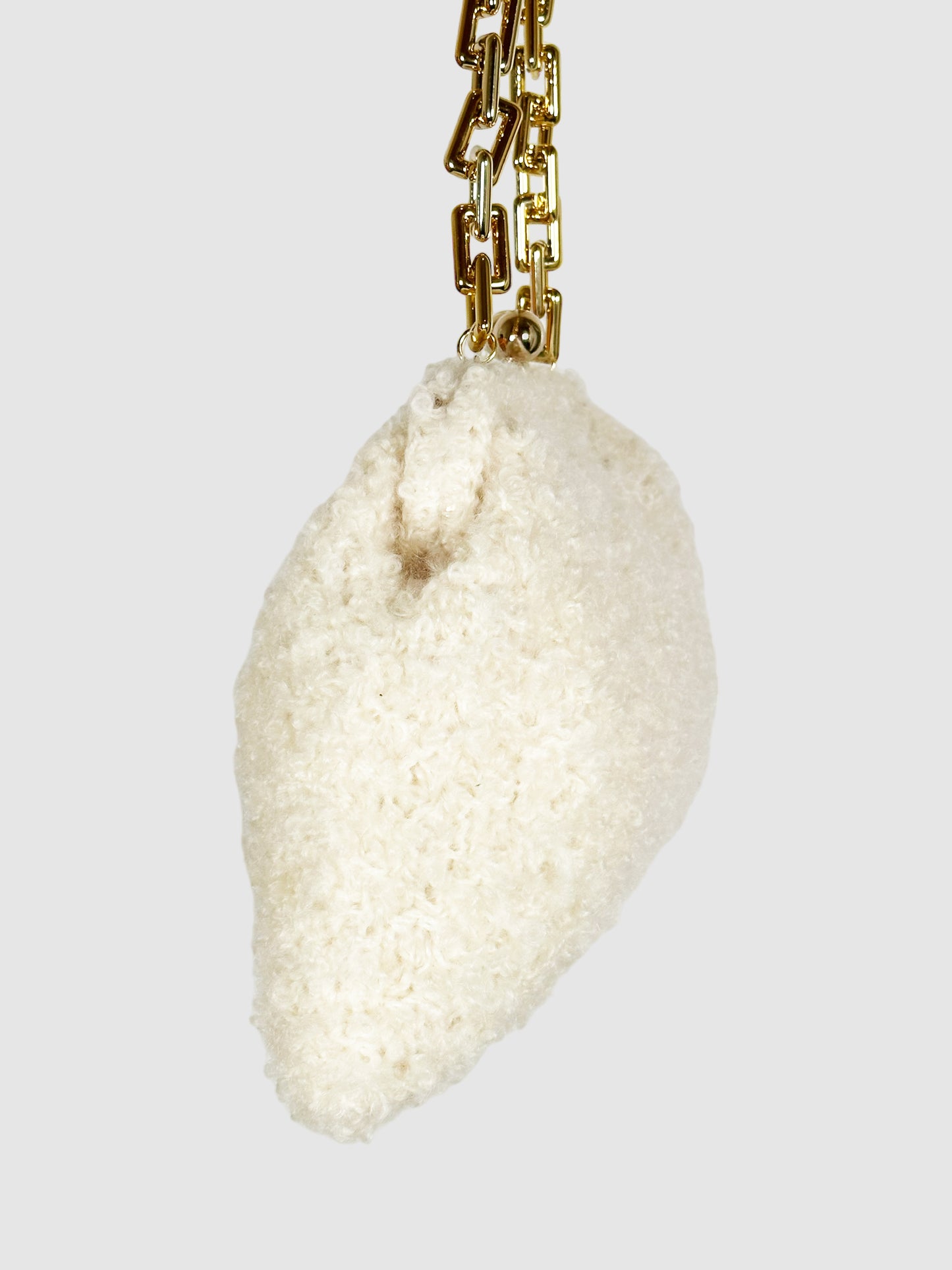 Caterina Bertini Shearling Clutch on Chain