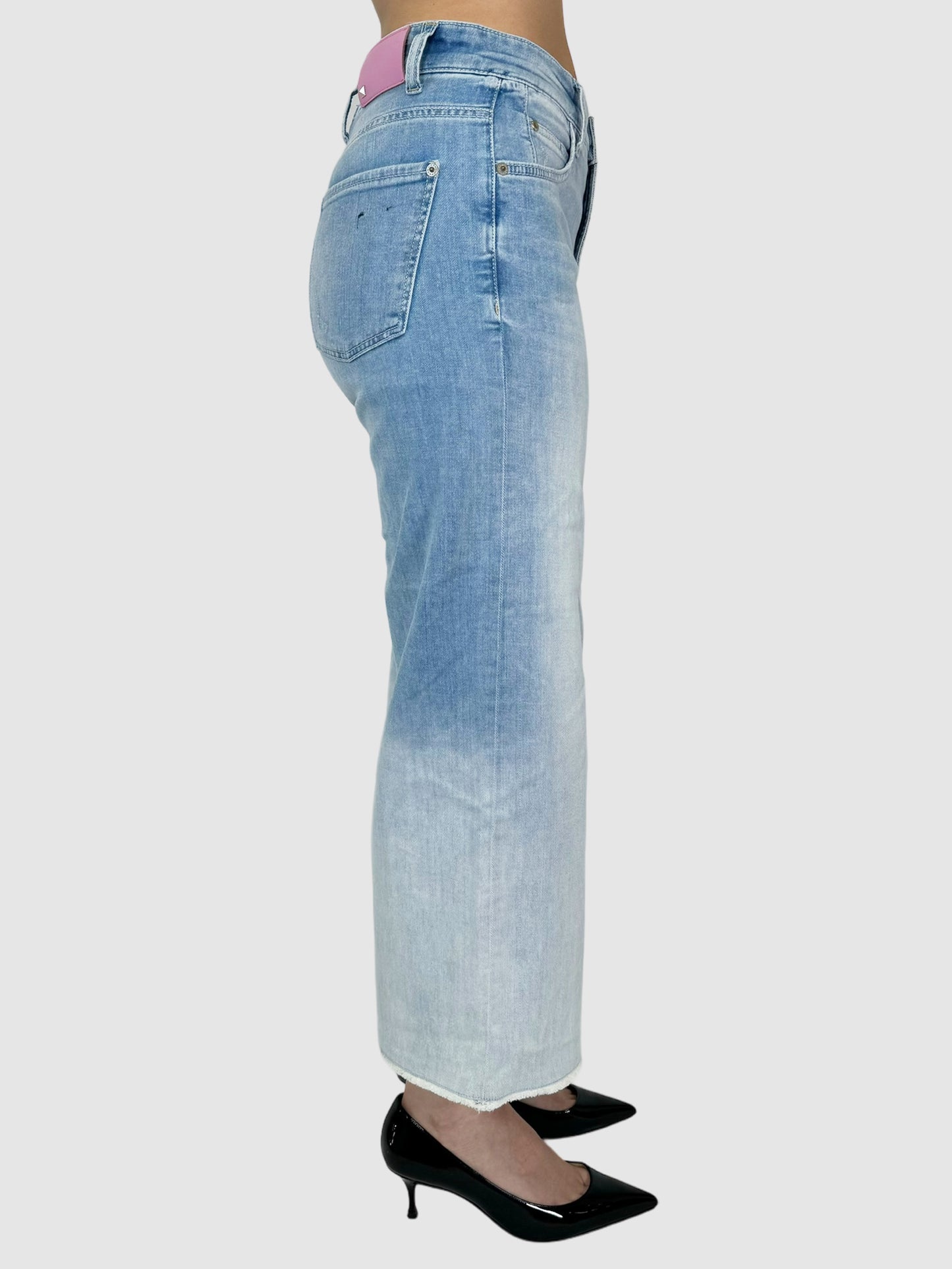 Cambio Blue Wide-Leg Cropped Jeans Size 29 Consignment Secondhand Designer Luxury Resale Toronto Trendy